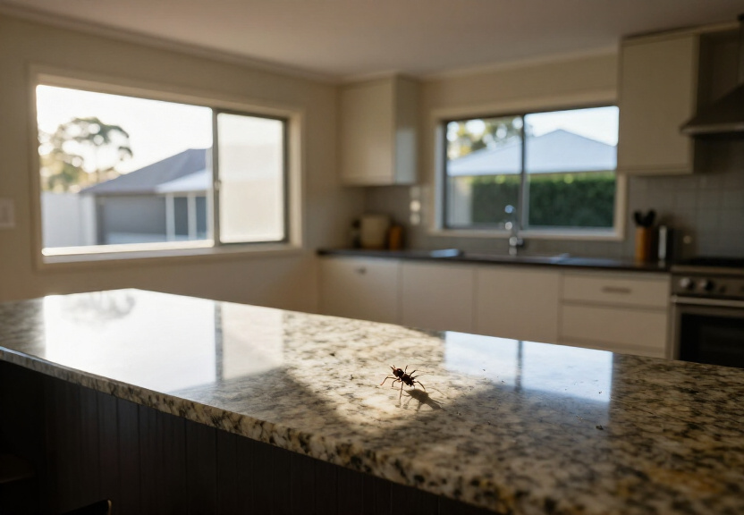 Spider-free Rhodes garage after pest control